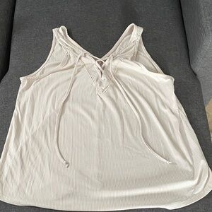 Maurices Cream Lace-Up Tank Top